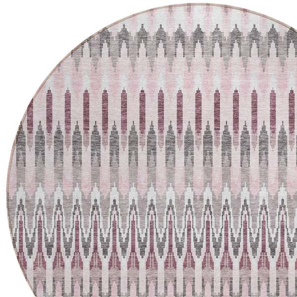 Homeroots 3' Beige Taupe And Gold Southwestern Indoor Outdoor Area Rug - Durable, Washable, Stylish Decor 8' Round Polyester 589826