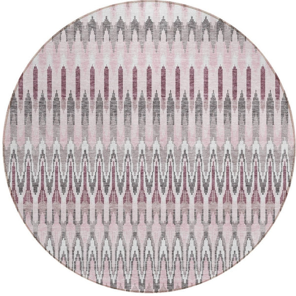 Homeroots 3' Beige Taupe And Gold Southwestern Indoor Outdoor Area Rug - Durable, Washable, Stylish Decor 8' Round Polyester 589826