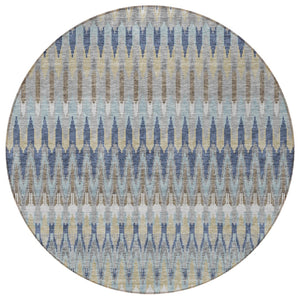 Homeroots 3' Beige Taupe And Gold Southwestern Indoor Outdoor Area Rug - Durable, Washable, Stylish Decor 8' Round Polyester 589832