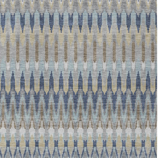 Homeroots 3' Beige Taupe And Gold Southwestern Indoor Outdoor Area Rug - Durable, Washable, Stylish Decor 8' X 10' Polyester 589833