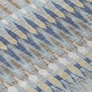 Homeroots 3' Beige Taupe And Gold Southwestern Indoor Outdoor Area Rug - Durable, Washable, Stylish Decor 8' X 10' Polyester 589833