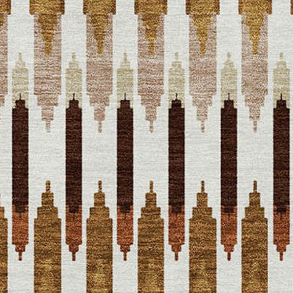 Homeroots 3' Beige Taupe And Gold Southwestern Indoor Outdoor Area Rug - Durable, Washable, Stylish Decor 3' X 5' Polyester 589836