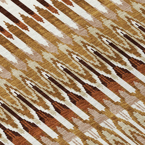 Homeroots 3' Beige Taupe And Gold Southwestern Indoor Outdoor Area Rug - Durable, Washable, Stylish Decor 3' X 5' Polyester 589836