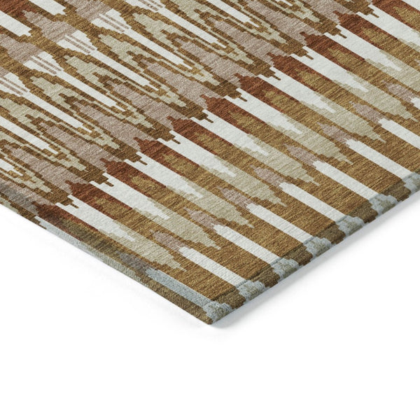 HomeRoots 5' Southwestern-Inspired Washable Area Rug in Terra Cotta, Beige & Red for Indoor and Outdoor Use 5' X 8' 589837