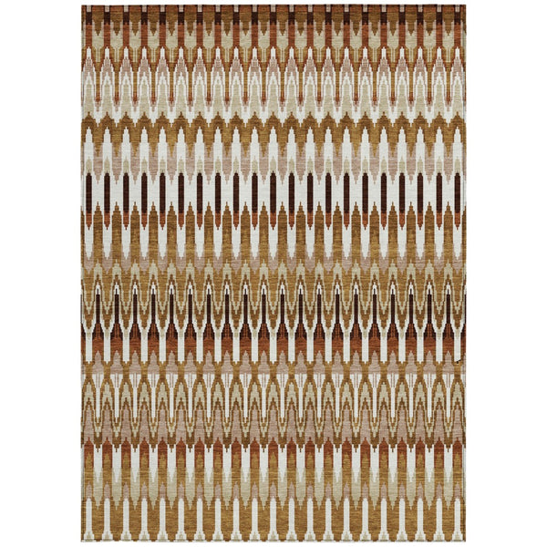 Homeroots 3' Beige Taupe And Gold Southwestern Indoor Outdoor Area Rug - Durable, Washable, Stylish Decor 9' X 12' Polyester 589840