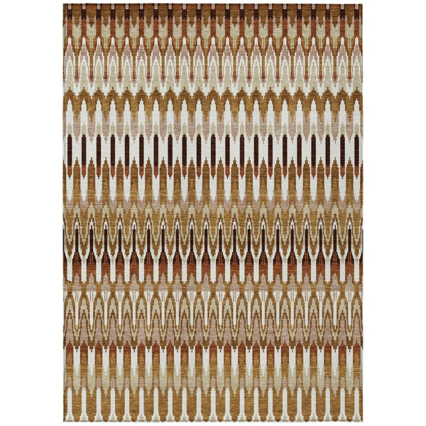 HomeRoots 9' Terra Cotta Beige and Red Southwestern Rug - Durable, Washable, Indoor/Outdoor Style for Any Space 9' X 12' 589840