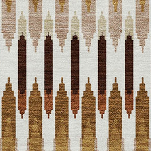 Homeroots 3' Beige Taupe And Gold Southwestern Indoor Outdoor Area Rug - Durable, Washable, Stylish Decor 9' X 12' Polyester 589840