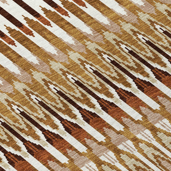 Homeroots 3' Beige Taupe And Gold Southwestern Indoor Outdoor Area Rug - Durable, Washable, Stylish Decor 10' X 14' Polyester 589841