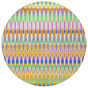 Homeroots 3' Beige Taupe And Gold Southwestern Indoor Outdoor Area Rug - Durable, Washable, Stylish Decor 8' Round Polyester 589844