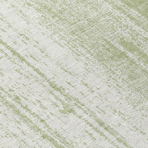 Homeroots 3' Artichoke Green And Ivory Striped Washable Indoor Outdoor Area Rug For Stylish Living Spaces 8' Round Polyester 589850