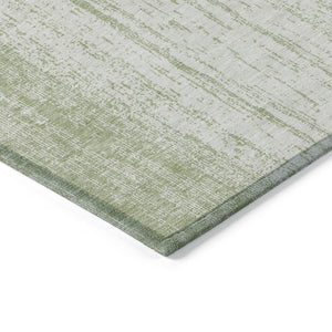 Homeroots 3' Artichoke Green And Ivory Striped Washable Indoor Outdoor Area Rug For Stylish Living Spaces 8' X 10' Polyester 589851