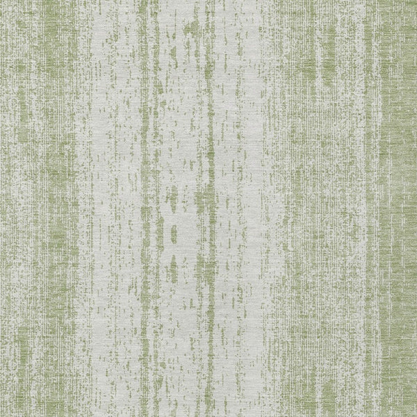 Homeroots 3' Artichoke Green And Ivory Striped Washable Indoor Outdoor Area Rug For Stylish Living Spaces 8' X 10' Polyester 589851