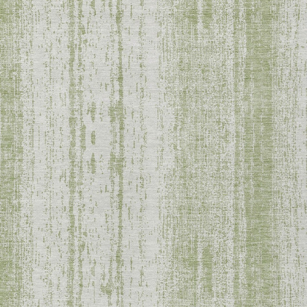 Homeroots 3' Artichoke Green And Ivory Striped Washable Indoor Outdoor Area Rug For Stylish Living Spaces 10' X 14' Polyester 589853