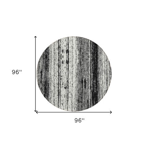 Homeroots 3' Artichoke Green And Ivory Striped Washable Indoor Outdoor Area Rug For Stylish Living Spaces 8' Round Polyester 589856