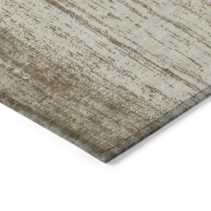 Homeroots 3' Artichoke Green And Ivory Striped Washable Indoor Outdoor Area Rug For Stylish Living Spaces 5' X 8' Polyester 589861