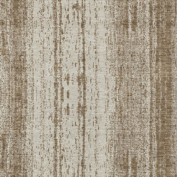 Homeroots 3' Artichoke Green And Ivory Striped Washable Indoor Outdoor Area Rug For Stylish Living Spaces 5' X 8' Polyester 589861