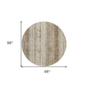 Homeroots 3' Artichoke Green And Ivory Striped Washable Indoor Outdoor Area Rug For Stylish Living Spaces 8' Round Polyester 589862