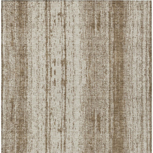 Homeroots 3' Artichoke Green And Ivory Striped Washable Indoor Outdoor Area Rug For Stylish Living Spaces 8' X 10' Polyester 589863