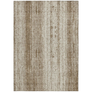 Homeroots 3' Artichoke Green And Ivory Striped Washable Indoor Outdoor Area Rug For Stylish Living Spaces 9' X 12' Polyester 589864