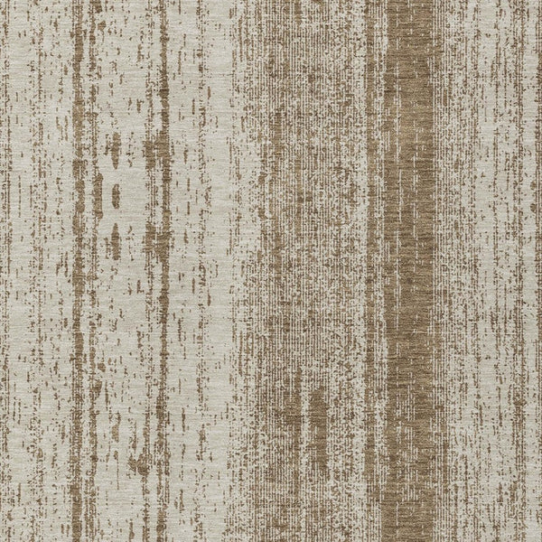 Homeroots 3' Artichoke Green And Ivory Striped Washable Indoor Outdoor Area Rug For Stylish Living Spaces 10' X 14' Polyester 589865