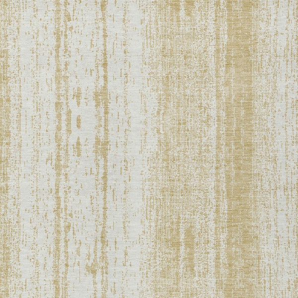 Homeroots 3' Artichoke Green And Ivory Striped Washable Indoor Outdoor Area Rug For Stylish Living Spaces 5' X 8' Polyester 589867