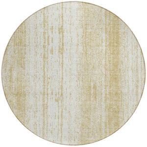 Homeroots 3' Artichoke Green And Ivory Striped Washable Indoor Outdoor Area Rug For Stylish Living Spaces 8' Round Polyester 589868