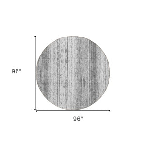 Homeroots 3' Artichoke Green And Ivory Striped Washable Indoor Outdoor Area Rug For Stylish Living Spaces 8' Round Polyester 589874