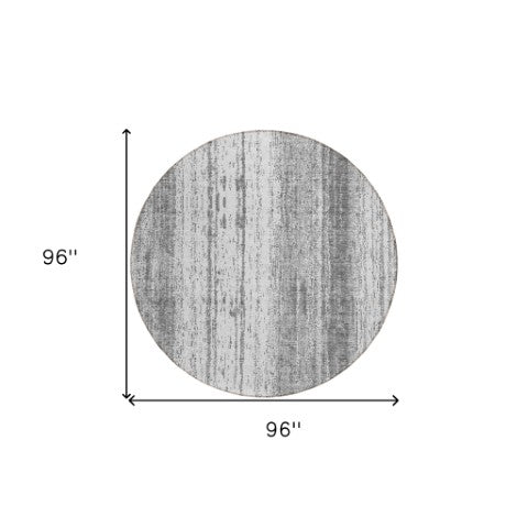 Homeroots 3' Artichoke Green And Ivory Striped Washable Indoor Outdoor Area Rug For Stylish Living Spaces 8' Round Polyester 589874