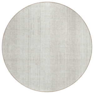 HomeRoots 5' Stylish Ivory and Beige Striped Washable Area Rug for Indoor and Outdoor Spaces, Easy Care Design 8' Round 589880