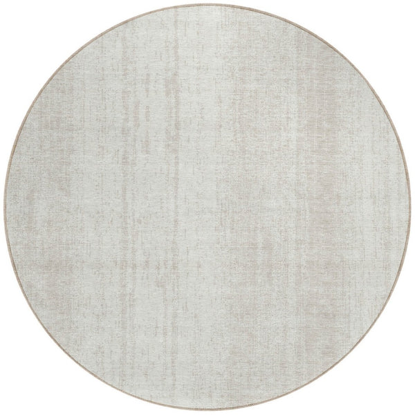 Homeroots 3' Artichoke Green And Ivory Striped Washable Indoor Outdoor Area Rug For Stylish Living Spaces 8' Round Polyester 589880