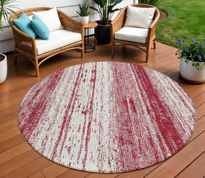 Homeroots 3' Artichoke Green And Ivory Striped Washable Indoor Outdoor Area Rug For Stylish Living Spaces 8' Round Polyester 589886