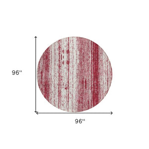 Homeroots 3' Artichoke Green And Ivory Striped Washable Indoor Outdoor Area Rug For Stylish Living Spaces 8' Round Polyester 589886