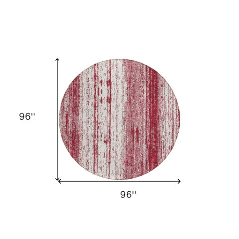 Homeroots 3' Artichoke Green And Ivory Striped Washable Indoor Outdoor Area Rug For Stylish Living Spaces 8' Round Polyester 589886