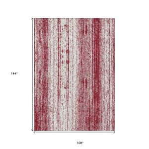 Homeroots 3' Artichoke Green And Ivory Striped Washable Indoor Outdoor Area Rug For Stylish Living Spaces 9' X 12' Polyester 589888