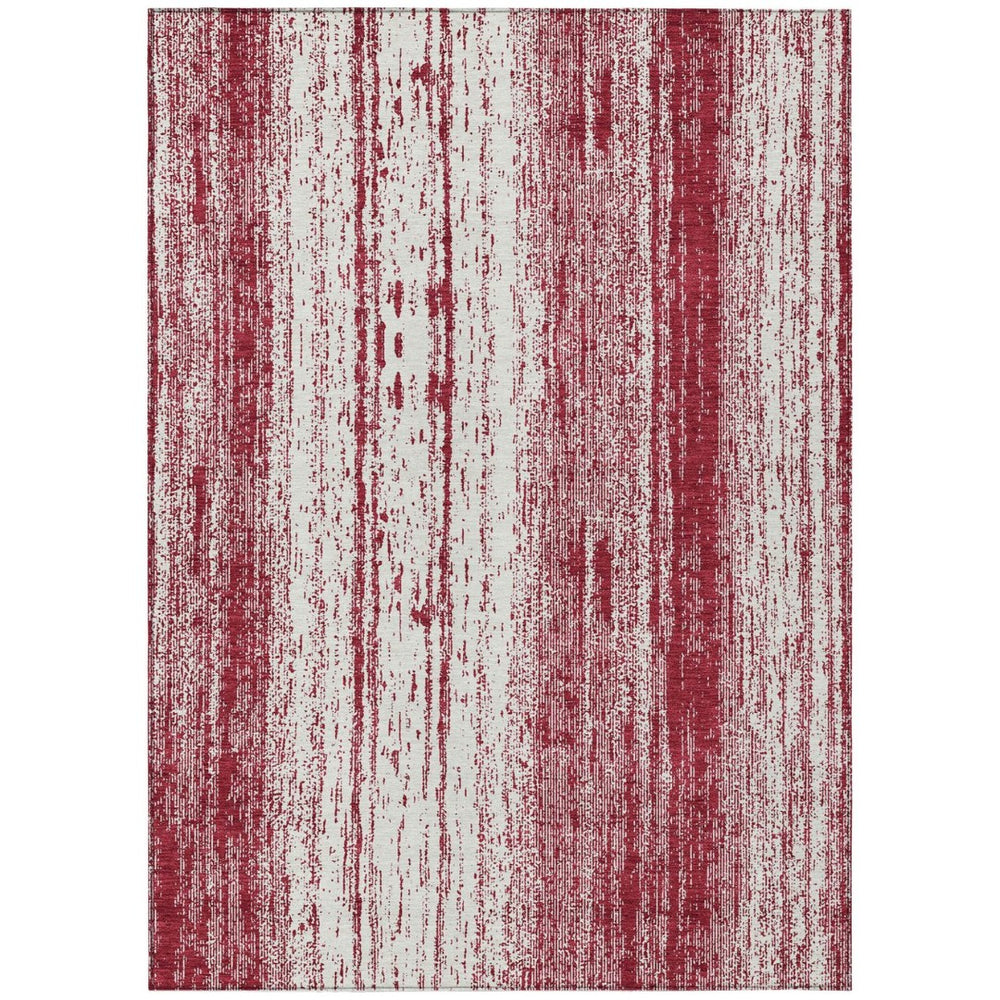 HomeRoots 9' Merlot and Ivory Striped Indoor Outdoor Area Rug – Stylish, Durable, and Machine Washable Design 9' X 12' 589888