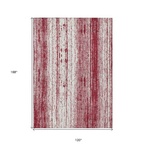 Homeroots 3' Artichoke Green And Ivory Striped Washable Indoor Outdoor Area Rug For Stylish Living Spaces 10' X 14' Polyester 589889