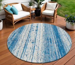 Homeroots 3' Artichoke Green And Ivory Striped Washable Indoor Outdoor Area Rug For Stylish Living Spaces 8' Round Polyester 589892