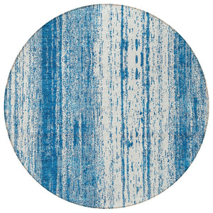 Homeroots 3' Artichoke Green And Ivory Striped Washable Indoor Outdoor Area Rug For Stylish Living Spaces 8' Round Polyester 589892