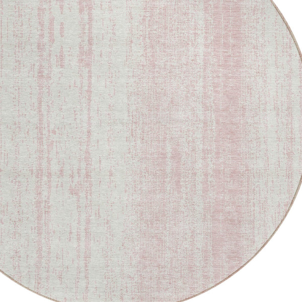 Homeroots 3' Artichoke Green And Ivory Striped Washable Indoor Outdoor Area Rug For Stylish Living Spaces 8' Round Polyester 589898