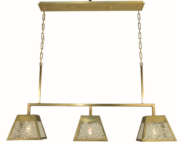 Framburg 3-light Brushed Brass Avery Island Chandelier - Handcrafted Elegance With Martel Glass Diffuser Brushed Brass Metal 5899 Br