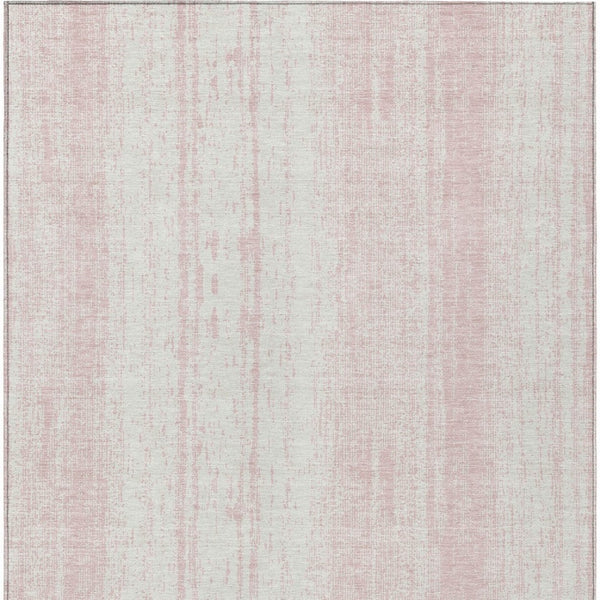 Homeroots 3' Artichoke Green And Ivory Striped Washable Indoor Outdoor Area Rug For Stylish Living Spaces 9' X 12' Polyester 589900