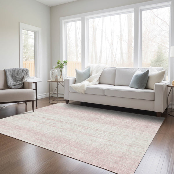 Homeroots 3' Artichoke Green And Ivory Striped Washable Indoor Outdoor Area Rug For Stylish Living Spaces 10' X 14' Polyester 589901