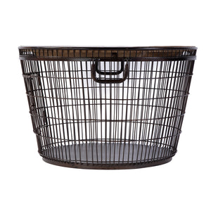 Butler Specialty Company Industrial Round Coffee Table With Solid Mango Wood Top & Iron Base, 28" Brown Iron,Mango Wood 5899025-butler