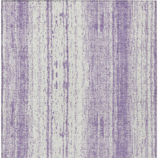 Homeroots 3' Artichoke Green And Ivory Striped Washable Indoor Outdoor Area Rug For Stylish Living Spaces 5' X 8' Polyester 589903