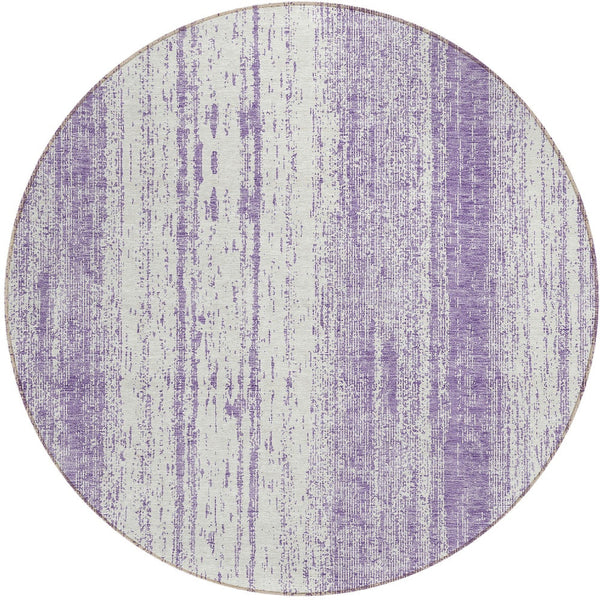 Homeroots 3' Artichoke Green And Ivory Striped Washable Indoor Outdoor Area Rug For Stylish Living Spaces 8' Round Polyester 589904