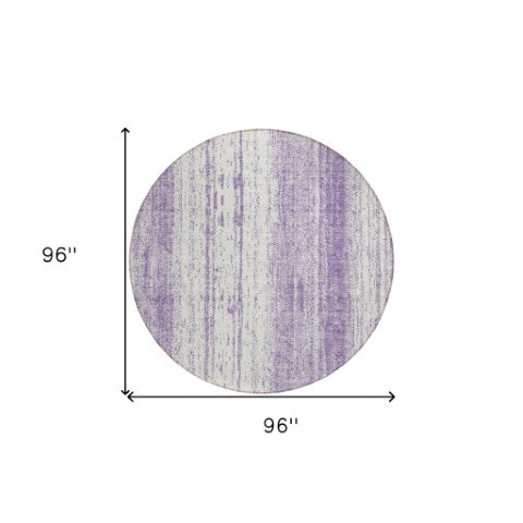 Homeroots 3' Artichoke Green And Ivory Striped Washable Indoor Outdoor Area Rug For Stylish Living Spaces 8' Round Polyester 589904