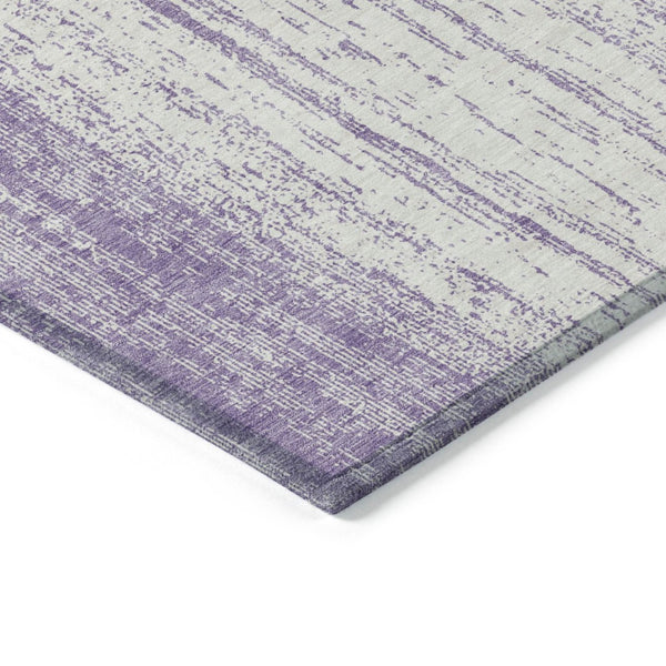 HomeRoots 5' Purple and Ivory Striped Washable Area Rug - Durable Indoor/Outdoor Comfort for Any Space 8' X 10' 589905