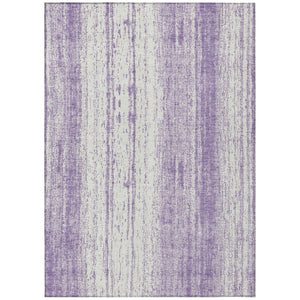 HomeRoots 9' Durable Purple and Ivory Striped Area Rug for Indoor and Outdoor Spaces - Machine Washable Design 9' X 12' 589906