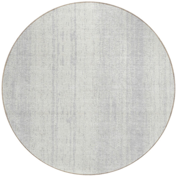 Homeroots 3' Artichoke Green And Ivory Striped Washable Indoor Outdoor Area Rug For Stylish Living Spaces 8' Round Polyester 589910