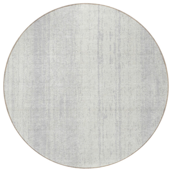 Homeroots 3' Artichoke Green And Ivory Striped Washable Indoor Outdoor Area Rug For Stylish Living Spaces 8' Round Polyester 589910